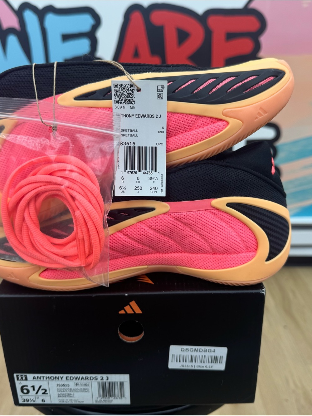 Adidas Anthony Edwards AE 2 With Love Size 6.5Y